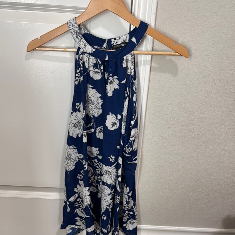 Papermoon Blue and White Floral Tank Top - Picture 2 of 5